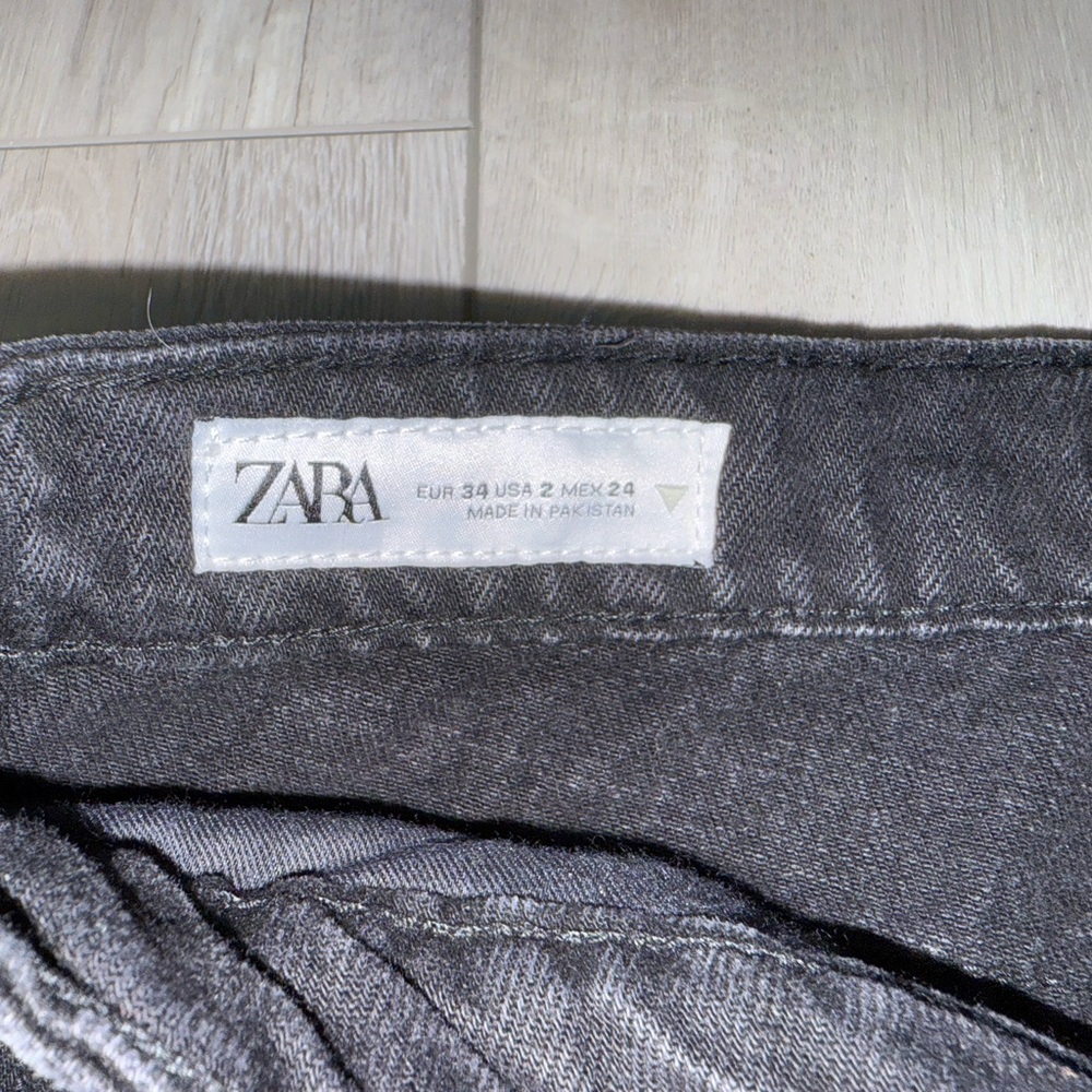 NWT Zara High Rise Straight Leg Black Jeans size 2 - Picture 4 of 6